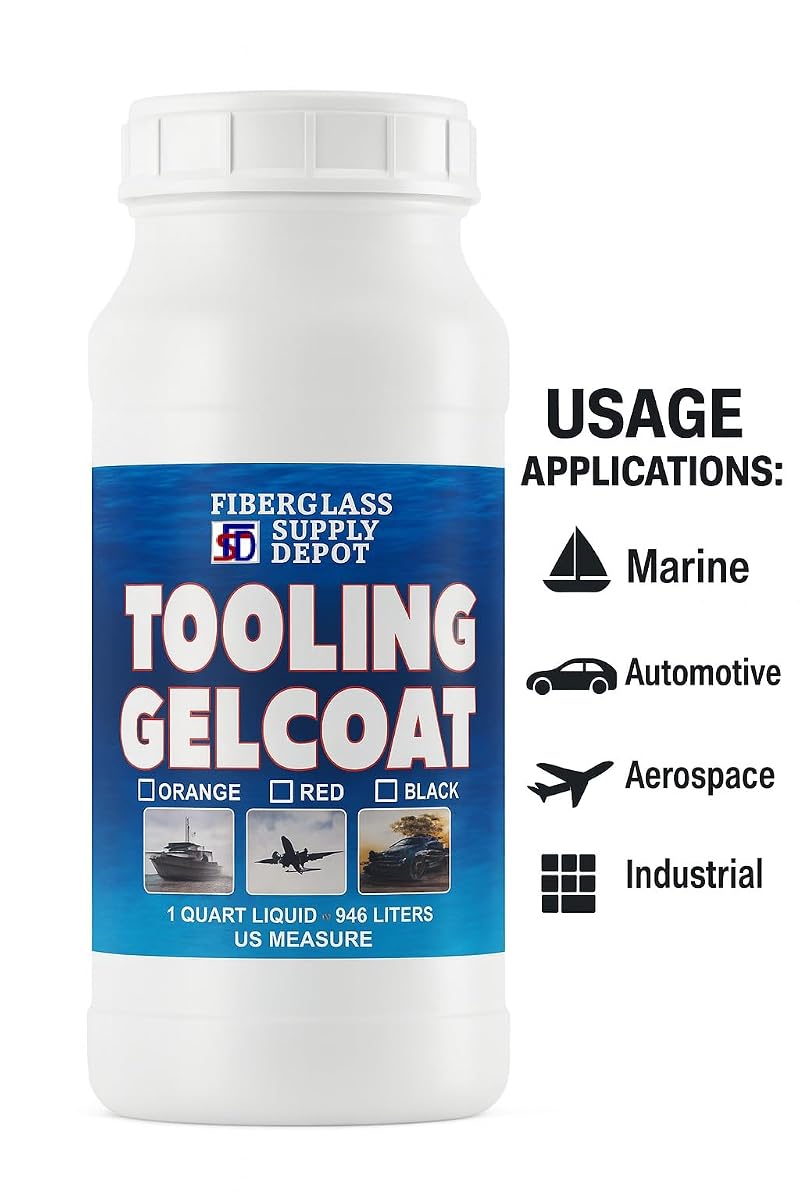 Orange Tooling Gelcoat Quart with Hardener Included for Fiberglass Molds