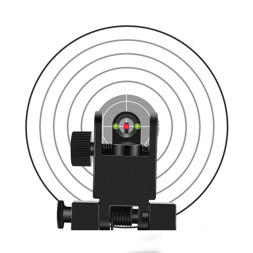 Fiber Optics Iron Sights, Low Profile 45 Degree Front and Rear Backup AR Sights, All Metal Construction Two Aperture Sight with Red and Green Dots for Picatinny and Weaver Rail