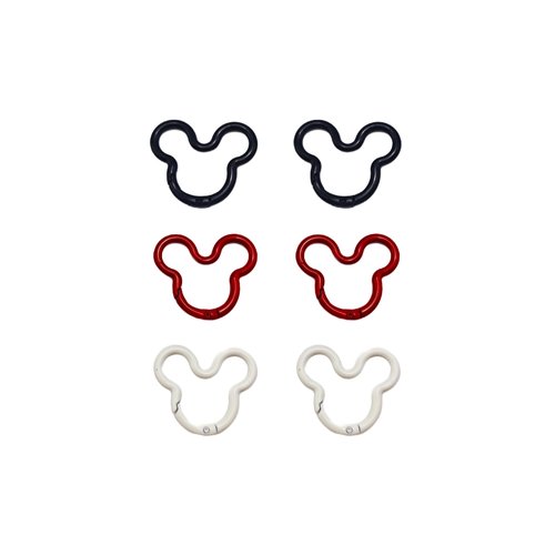 6 Pack Carabiner Ear Mouse Ring for Fish Extender DCL Cruise Gift Mouse Shaped Carabiner Keychain Mouse Ears Ring Carabiners Clip
