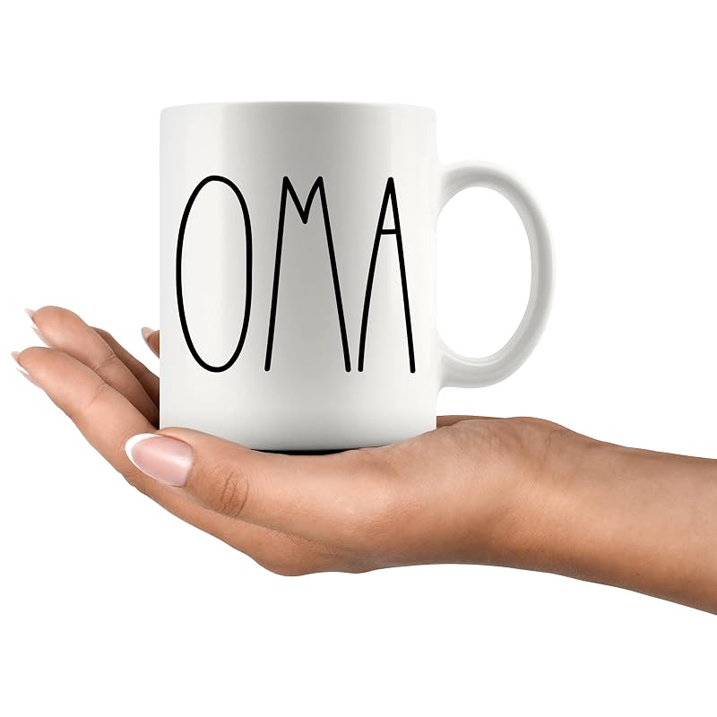 Oma Coffee Mug 11oz - Rae Dunn Style, Oma Rae Gift - White