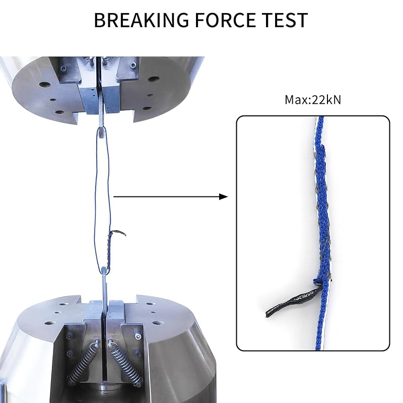 Climbing Sling 10mm Dyneema Sling Runner, 22kN - 60cm Blue (3pcs) for Anchors & Rappelling