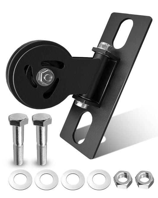 HZSIFU Heavy Duty Cable Pulley System for Squat Rack, 180° Gym Pulley Blocks Fits 1" or 5/8", Rotation Pulley System with Extended Slot Design for Home Gym