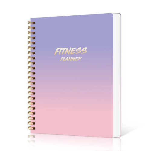DOURA Workout Journal for Women, Fitness Journal, Workout Log Book Planner for Tracking, Progress and Achieving Your Wellness Goals-PUrple Gradient, A5 (5.6" x 8")