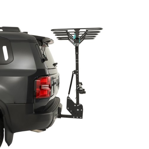 JB Racks 5-Bike Vertical Hitch Bike Rack with Free Slow Fold Strut for Vehicles with 2-Inch Class III Hitch, Easy-Load Design, Black