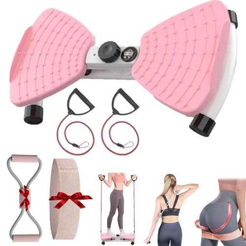 Flexforge Pilates Twister - Women's Waist Twister, Vertical Core Trainer, Abdominal Slimming, 300-lb Weight-Bearing, Quiet Balance Board, Suitable for Home Gym Exercises (Pink)