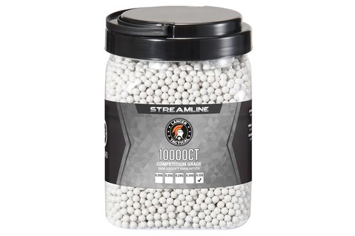 Lancer Tactical 10,000 Round 6mm Airsoft Pellets 0.20g-0.32g, Bucket Size Streamline Competition Grade BBS - Made in Taiwan (0.32g)