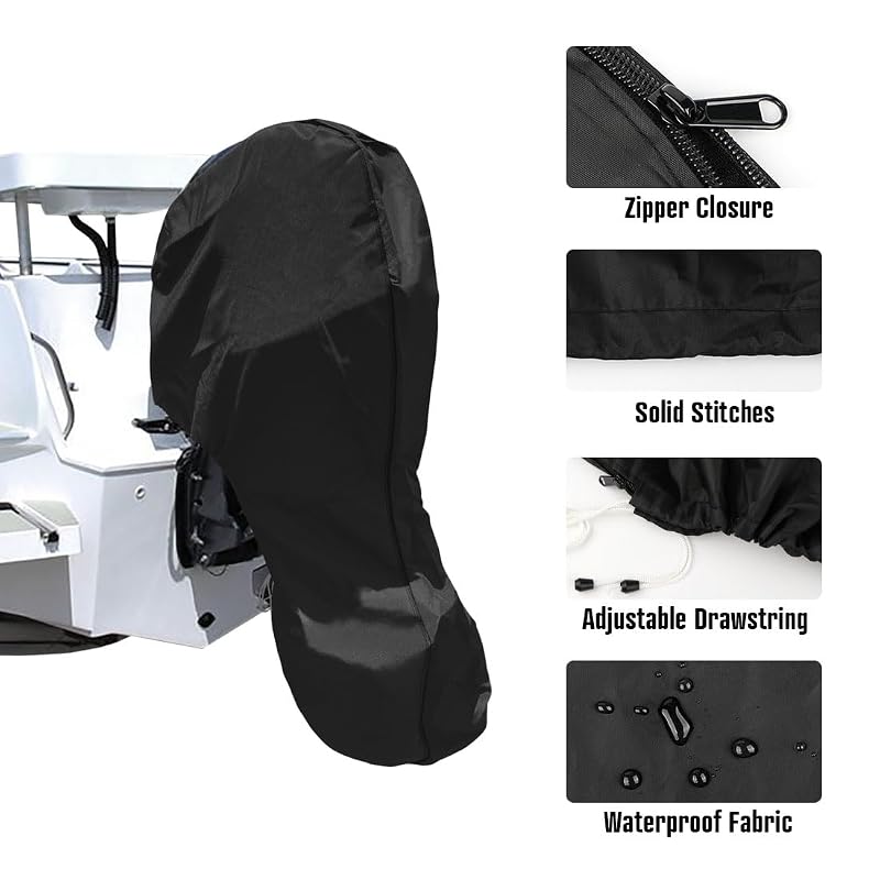 iCOVER Outboard Motor Cover 6-15HP Waterproof Heavy-Duty Oxford with Zipper