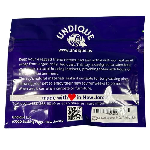 Premium Quail Wings for Dog Training - 1 Pair, Authentic Bird Scent from US Farms, Ideal for Scent and Hunting Training
