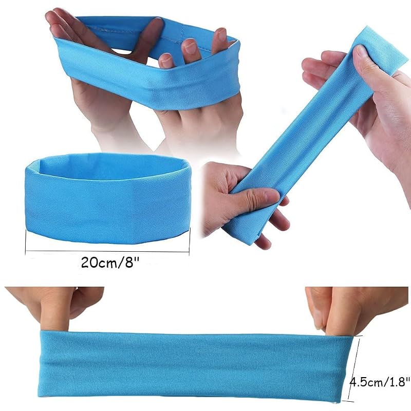 25Pcs Mixed Color Yoga Headbands - Soft Elastic Sports Sweatband for Women Men Kids
