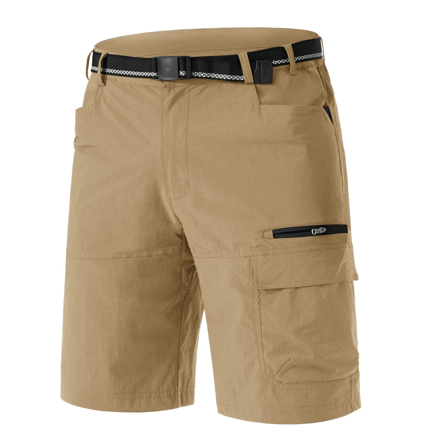 TACVASEN Mens Hiking Cargo Shorts Dress Casual Golf Shorts Lightweight Quick Dry Waterproof Breathable Travel Work Fishing Khaki 40