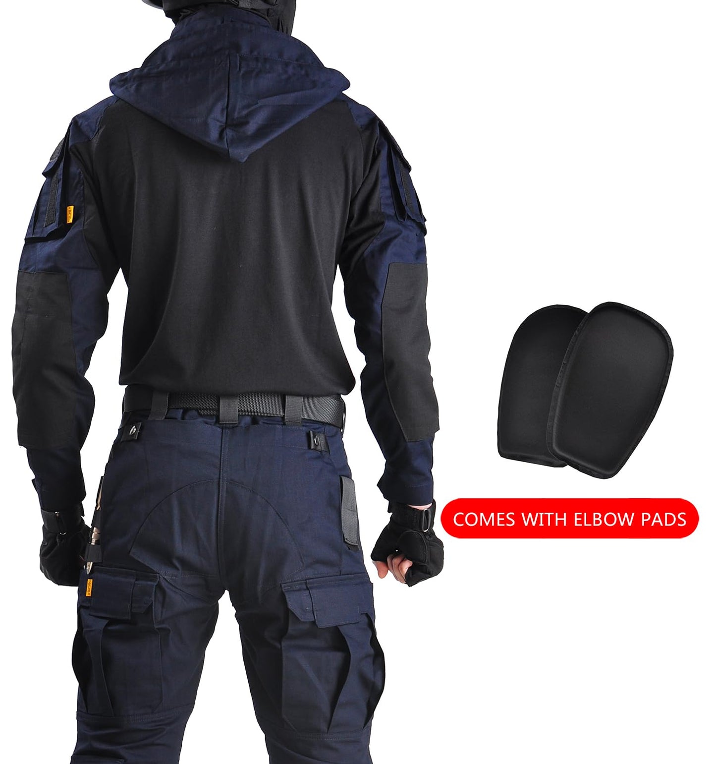 TACTICS ARMOR Tactical Shirt Men's Combat Shirt Tactical Military Camo Long Sleeve Suitable for Airsoft Paintball with Elbow Pads and Pockets