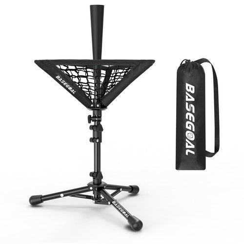 BaseGoal Baseball Tee for Kids,Batting Tee,Softball Tee,Youth Hitting Tee,Teeball Tee,Travel Tee, with Removable Baseball Caddy,Easy Adjustable Height and Carry Bag