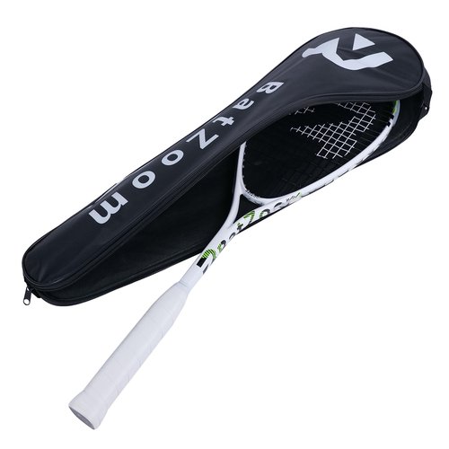 BatZoom Beginner Squash Racket – Lightweight & Durable Training Racquet for Adults & Junior, Pre-Strung with Comfortable Grip & Shock Absorption - Includes Carrying Bag