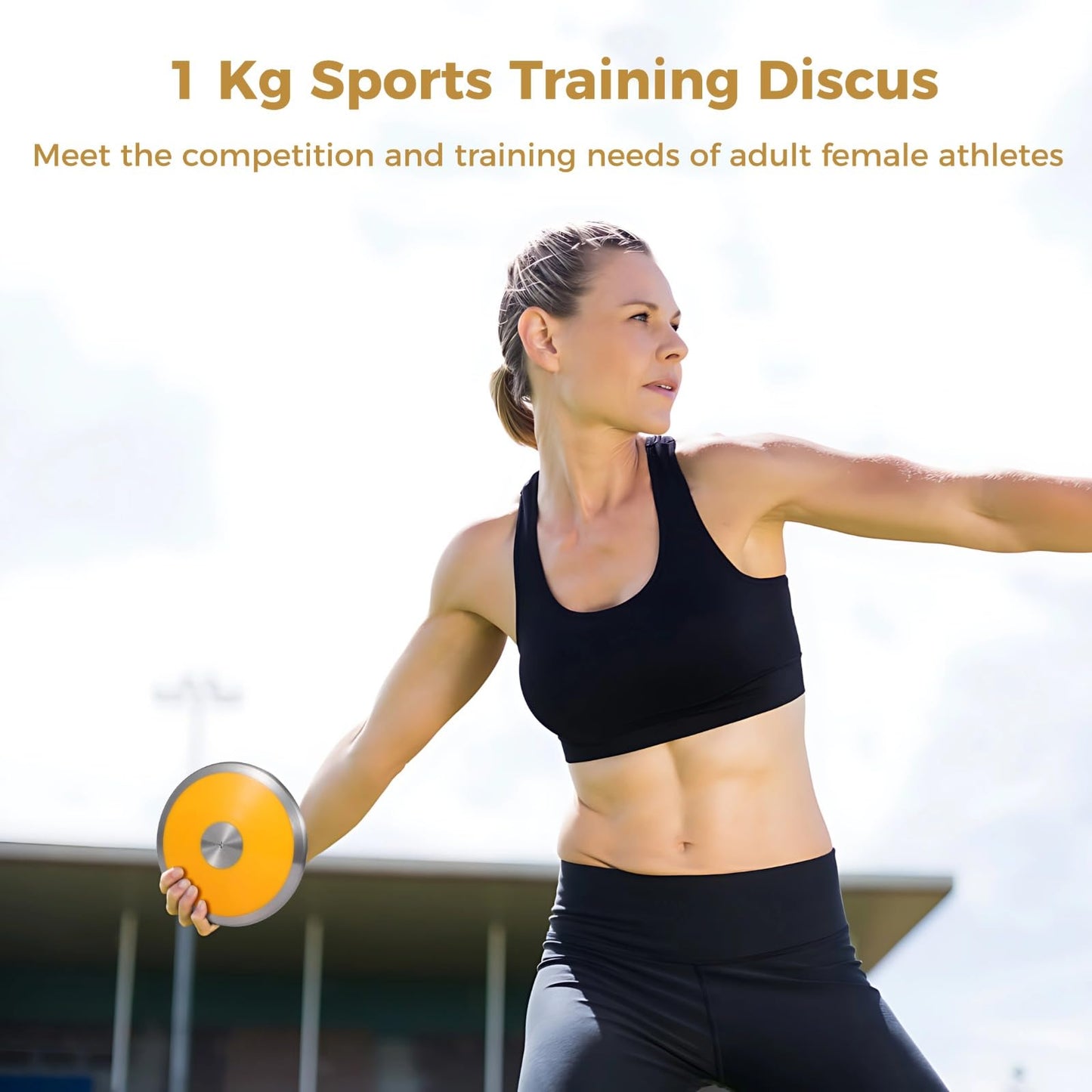 1.0 Kg Sports Training Discus, Track and Field Discus for Women, Nylon-Iron Built, Easy-to-Grip Anti-Slip Finish, Adult Female Sports Practice Discus