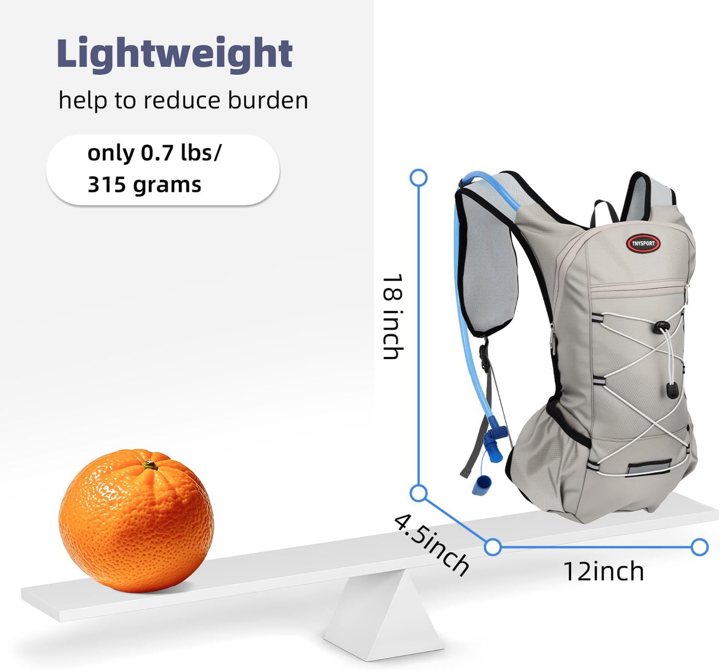 2 Pack Hydration Backpack Pack with 2L Hydration Bladders, TNYSPORT Lightweight Breathable Water Backpack with Multiple Pockets, Reinforced Shoulder Straps for Hiking, Running, Biking