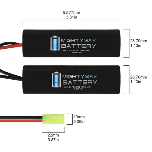 Mighty Max Battery 9.6V 2000mAh Replaces Cybergun Colt M4A1 Carbine Airsoft Rifle + Charger