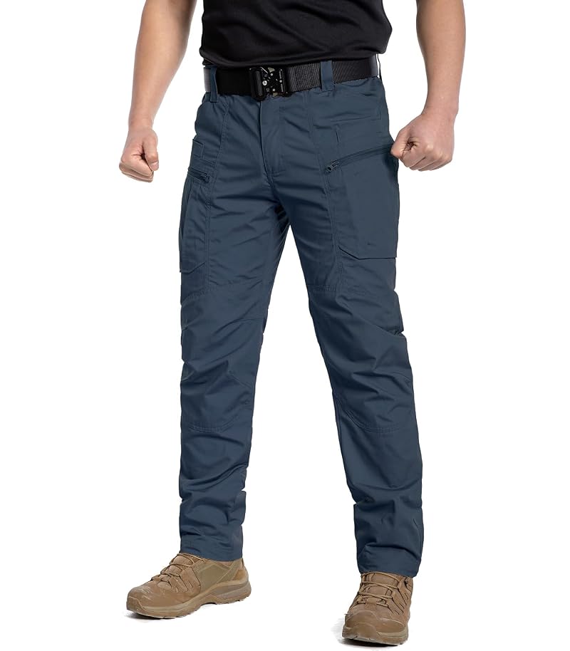 Carwornic Men’s Ripstop Cargo Tactical Pants - Water-Resistant, 8 Pockets, Blue 34W x 32L