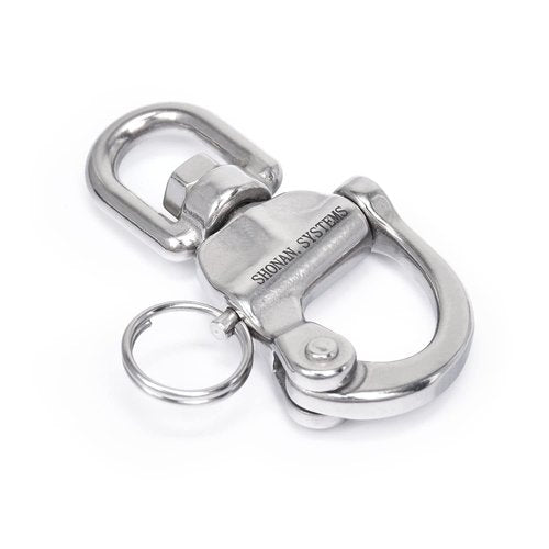 SHONAN 2.75" Quick Release Snap Shackle, 2 Pack Marine SCBA Mask Quick Release Clips Swivel Eye Snap Shackles, Stainless Steel Sailing Shackles Rigging Clips for Sailboat Halyard