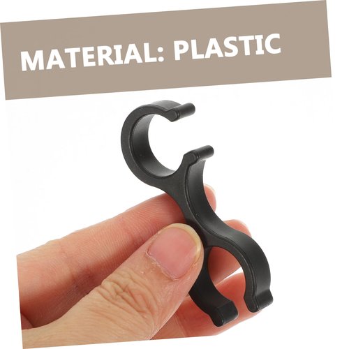 VANZACK 8pcs Storage Clasps Cable Clip Cable Clamps Cable Grip Durable Clips Bar Clamps Stick Folding Walking Hose Clamp Walking Cane Tarp Clips Shape Clip Rotatable Clasps Black