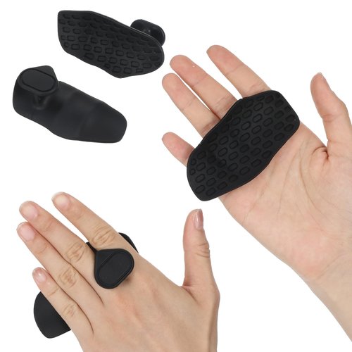 Heclia Weight Lifting Grips Rubber Gym Grip Strengthener for Women Men Hands Protection, Anti-Slip Workout Hand Grips for Weightlifting, Pull Up, Training Grip, Yoga & Exercise - 1 Pair Black