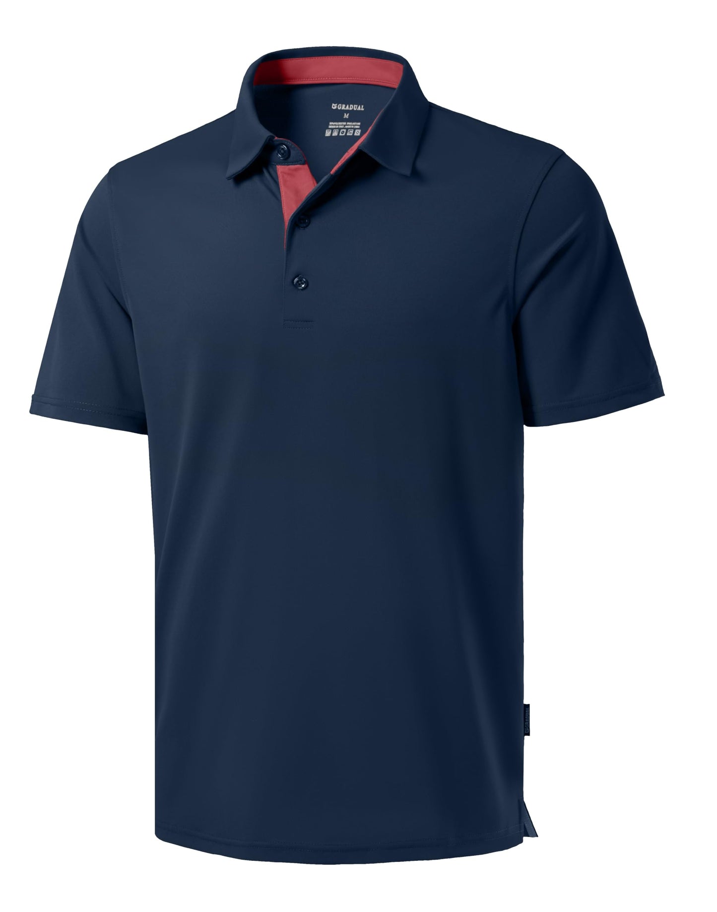 Men's Golf Shirts Dry Fit Moisture Wicking Performance Short Sleeve Collared Polo Shirts for Casual Tennis Bussiness (Navy, XXXL)