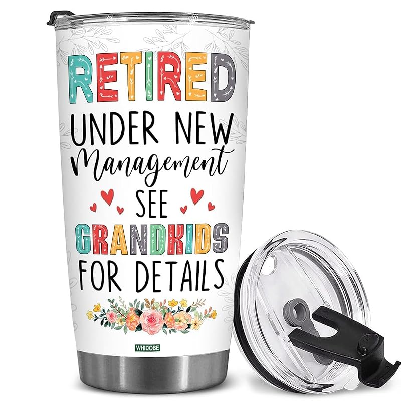 WHIDOBE Retirement Tumbler - Gift for Retired Women, Grandma, Mom - 20 oz Stainless Steel