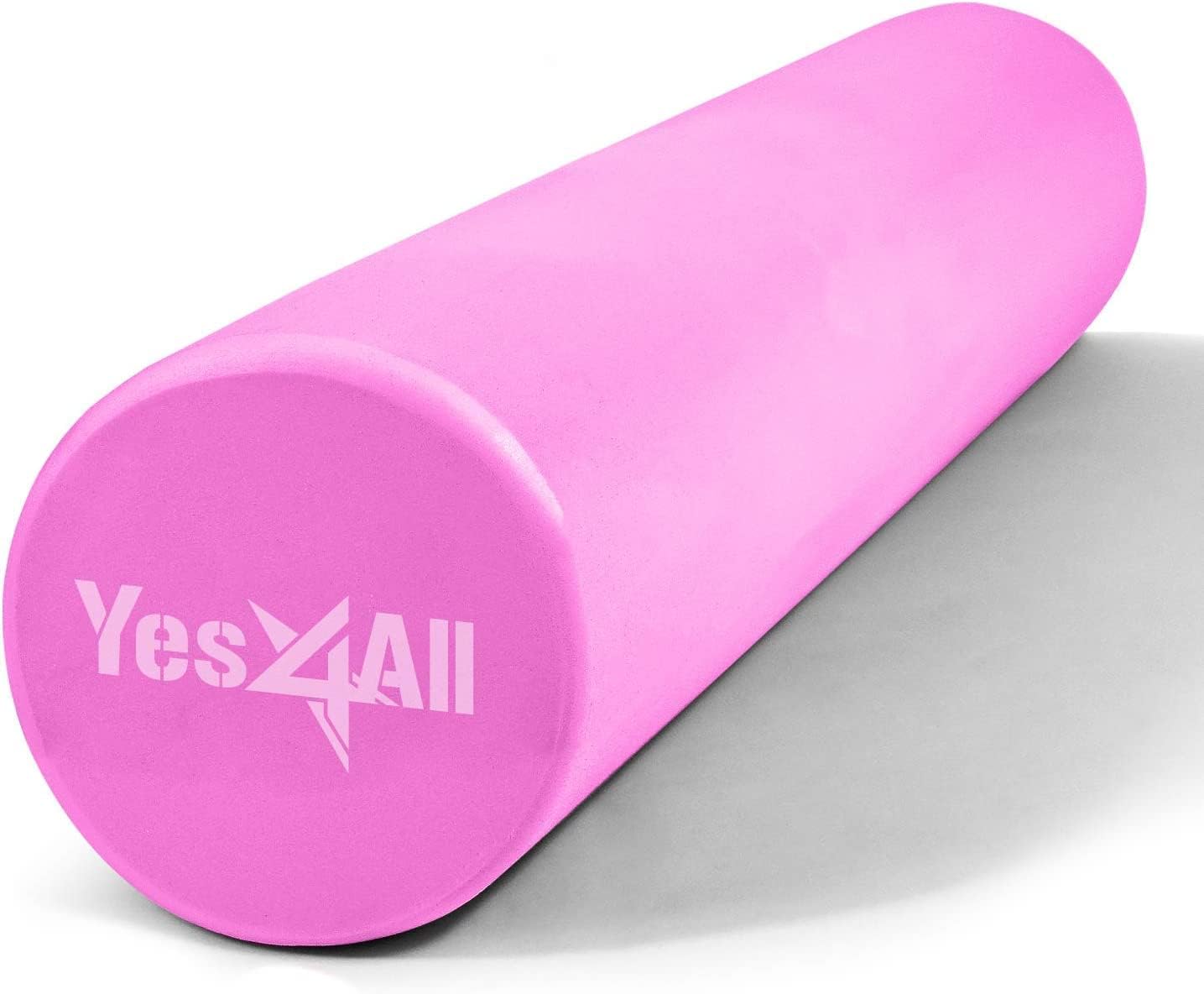 Yes4All Medium-Density Round EVA Foam Roller 36in and Foam Roller Rack for Physical Activities & Muscle Massage