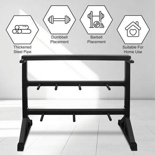 Dumbbell Rack Stand Multifunctional Barbell Rack Weight Rack for Dumbbells Weight Plates Heavy Duty Weight Storage Organizer Dumbbell Storage Stand Holder