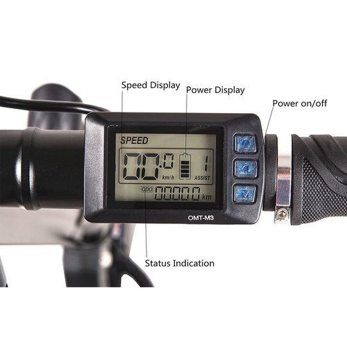 NULKOMMA OMT-M3 OMT-3S Electric Bicycle LCD Display Meter 36V 48V Electric Bike Computer E-Bike Conversion Kit for Mountain Bike Modification (M3 5PIN)