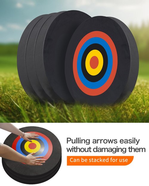 Cifupy 20'' Round Archery Target, Lightweight High-Density EVA Bow & Arrow Target, Single-Sided Printed Pattern, for Backyard Outdoor Shooting Practice with a Curved Longbow