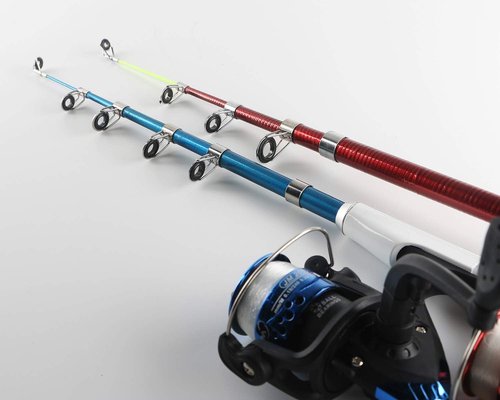 Fishing Rod and Reel Combos Collapsible Fishing Rod Kit,2PCS Telescopic Fishing Pole Kit,1.3M&1.6M Fishing Rods+2PCS Spinning Reels+Lures Hooks+Fishing Bag,Fishing Kit for Kids Family