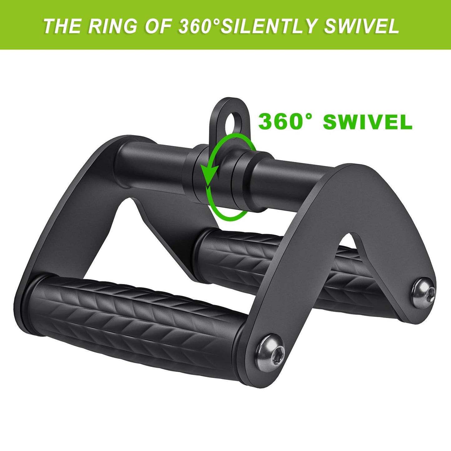 SELEWARE Double D Row Handle Cable Attachment, Rotating V Handle with Non-Slip Rubber Grip, LAT Pull Down Handle for Weight Workout