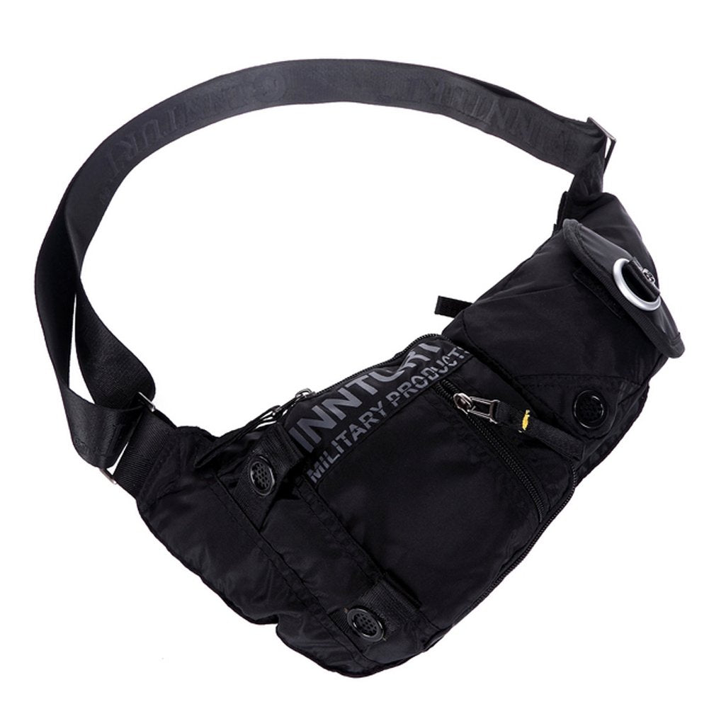 Kawei Knight Sling Bag Small Backpack Crossbody Shoulder Bag Sling Pack Black