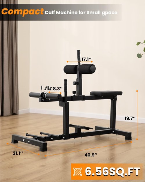 Cofiyard Calf Raise Machine, Seated Calf Workout Machine with Band Pegs, Leg Training Home Gym Equipment