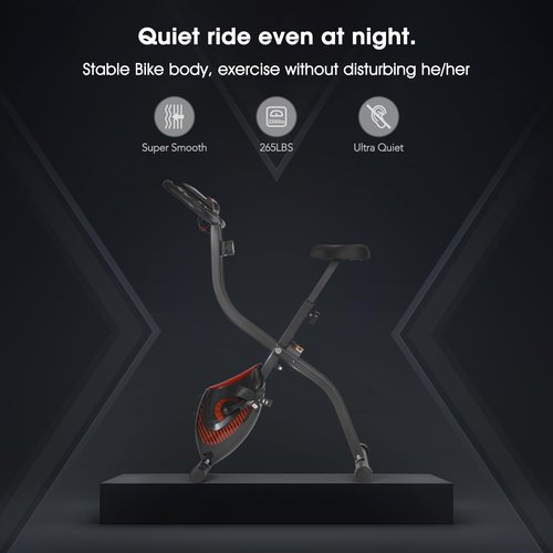 Exercise Bike 3 IN 1 Stationary Bike Folding Exercise Bike with 8-Level Adjustable Resistance Comfortable Seat Cushion LCD Monitor 265 lbs Weight Capacity for Home Gym Workout