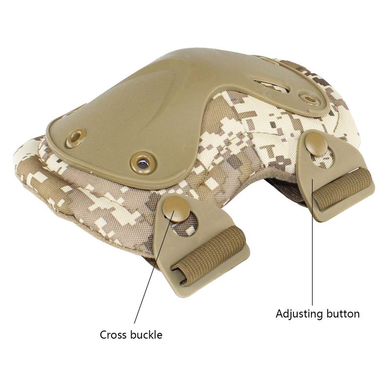 AOUTACC Tactical Combat Knee & Elbow Protective Pads Set for Outdoor CS Paintball Game Cycling Safety Skateboarding Gear Skates Knee Protection Guard Pads (DD)
