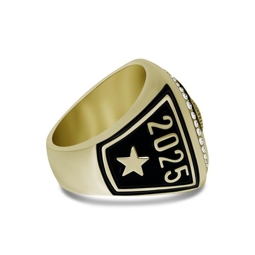 Express Medals 2025 Champion Baseball Trophy Ring in Size 7 with Award Display Stand Trophies Rings League Finalist Runner up