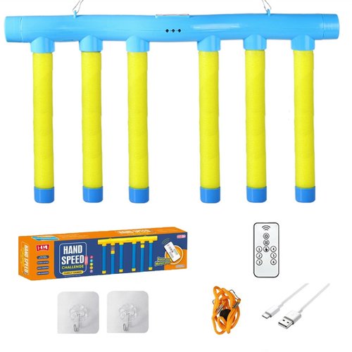 Reflex Challenge Game - Drop Sticks, Hand Eye Coordination, Reaction Training, 3 Adjustable Speeds, Upgrade Remote Control(B)