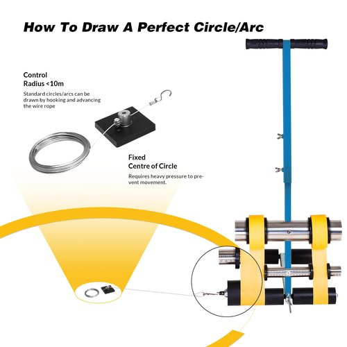 Calcy Ssay Line Striping Machine, with Drawing Circle Kit, Parking Lot Striping Machine for Driveway, Asphalt Or Concrete, Basketball Courts, Pickleball Court, Road Warning