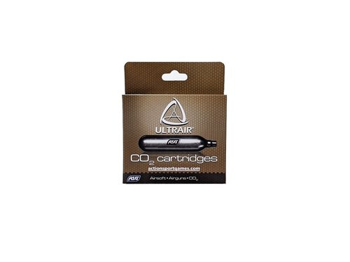 ASG Ultrair 12g CO2 Cartridges | Reliable Power and Precision | CO2 Air Cartridges for BB Pistol, Airsoft Guns, and Airguns, 5 Pack