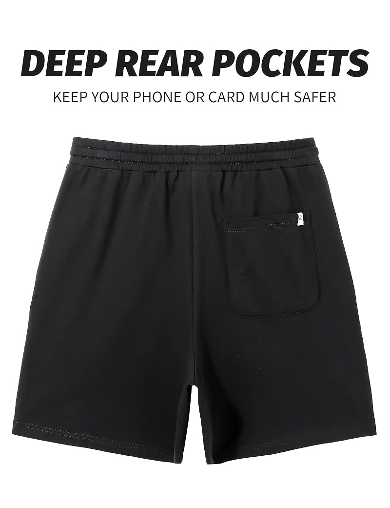 Pioneer Camp 2 Pack 5-Inch Men’s Sweat Shorts - Black/Green, Cotton-Blend, 3 Pockets
