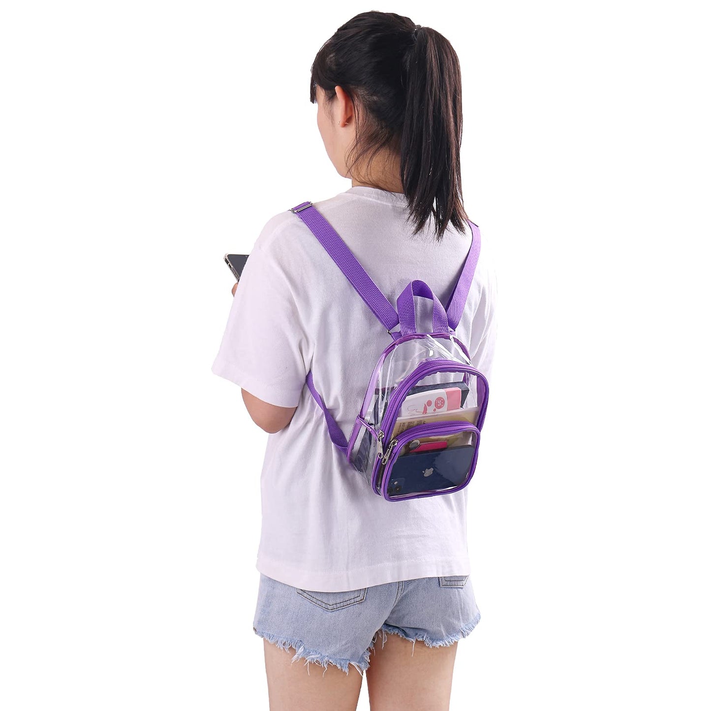 USPECLARE Clear Mini Backpack Stadium Approved for Little Boys & Girls, Transparent Backpack for Concert, Festival, Sport Events
