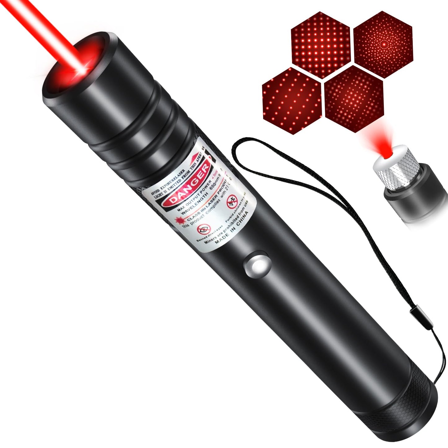 [Professional] Rechargeable Red Laser Pointer High Power Red Beam Laser Light Long Distance Range For TV/LED/LCD Screens Tactical Flashlights Presentation Office/Outdoors/Astronomic/Construction [001]