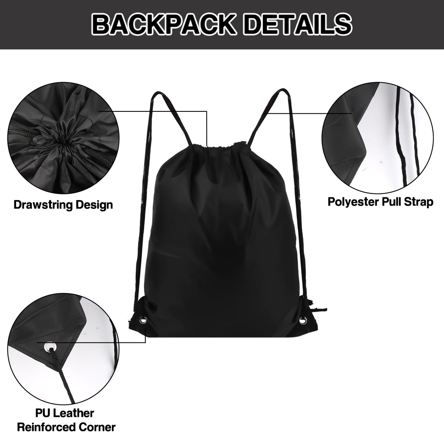 Drawstring Backpack 20Pcs Drawstring Bags, Draw String Back Bag Drawstring Bags Bulk for Sports, Gym, Travel, Swimming, Beach (6 Colors)