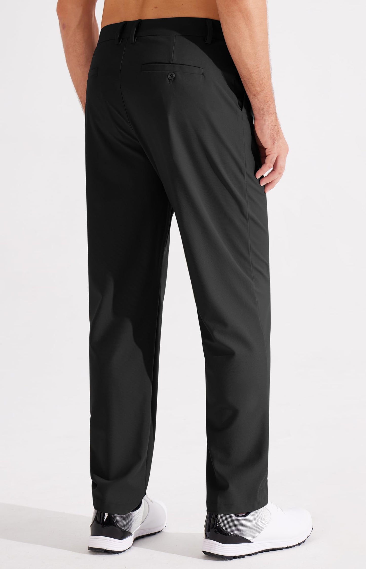 Libin Mens Golf Dress Pants Stretch Work Slacks 31" Lightweight Business Casual Pants for Men Classic Fit Lounge Trousers Comfy with Pockets, Black, 34W x 31L