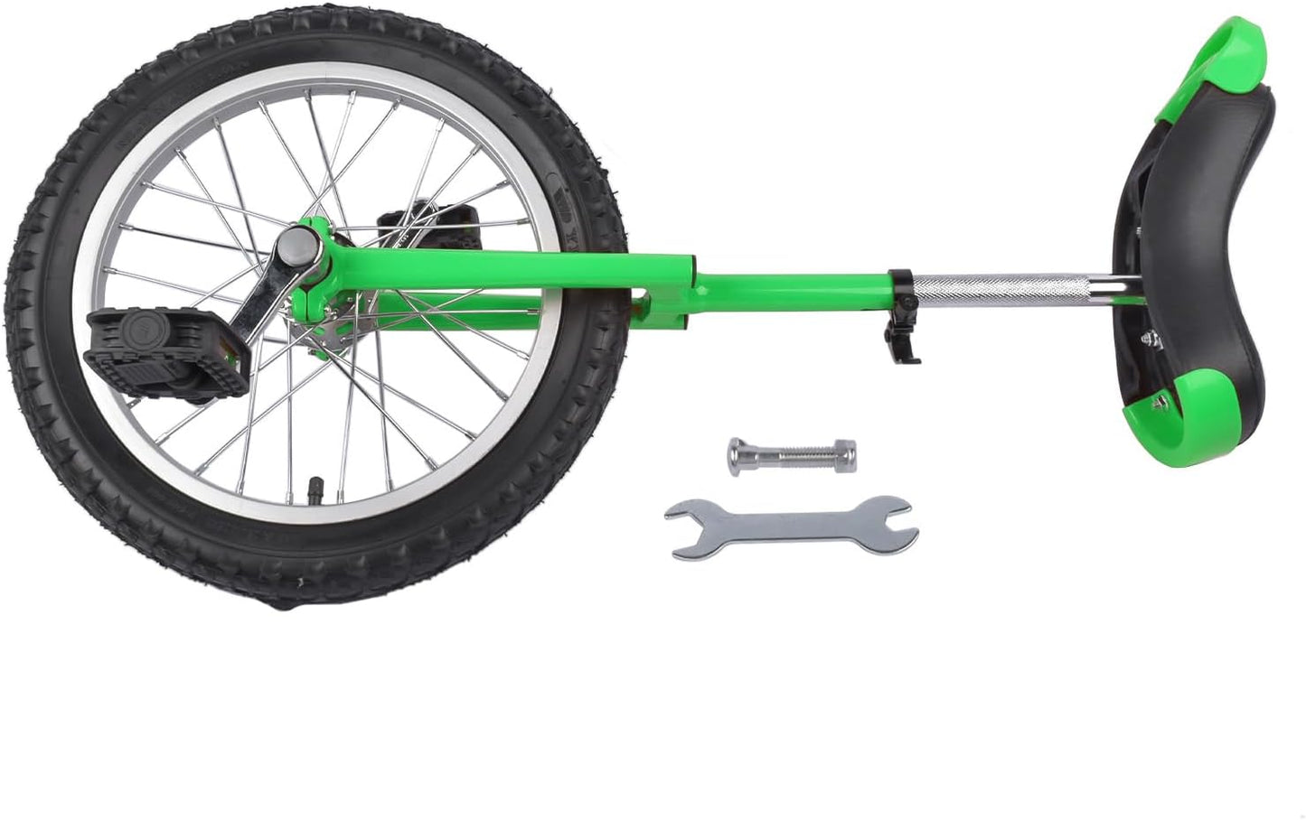 16 Inch Wheel Unicycle Balance Fitness Exercise Adult Kids Outdoor Sports Training Cycling Unicycle with Steel Rim,Mountain Tire Cycling Sports Exercise with Adjustable Seat(Silver)