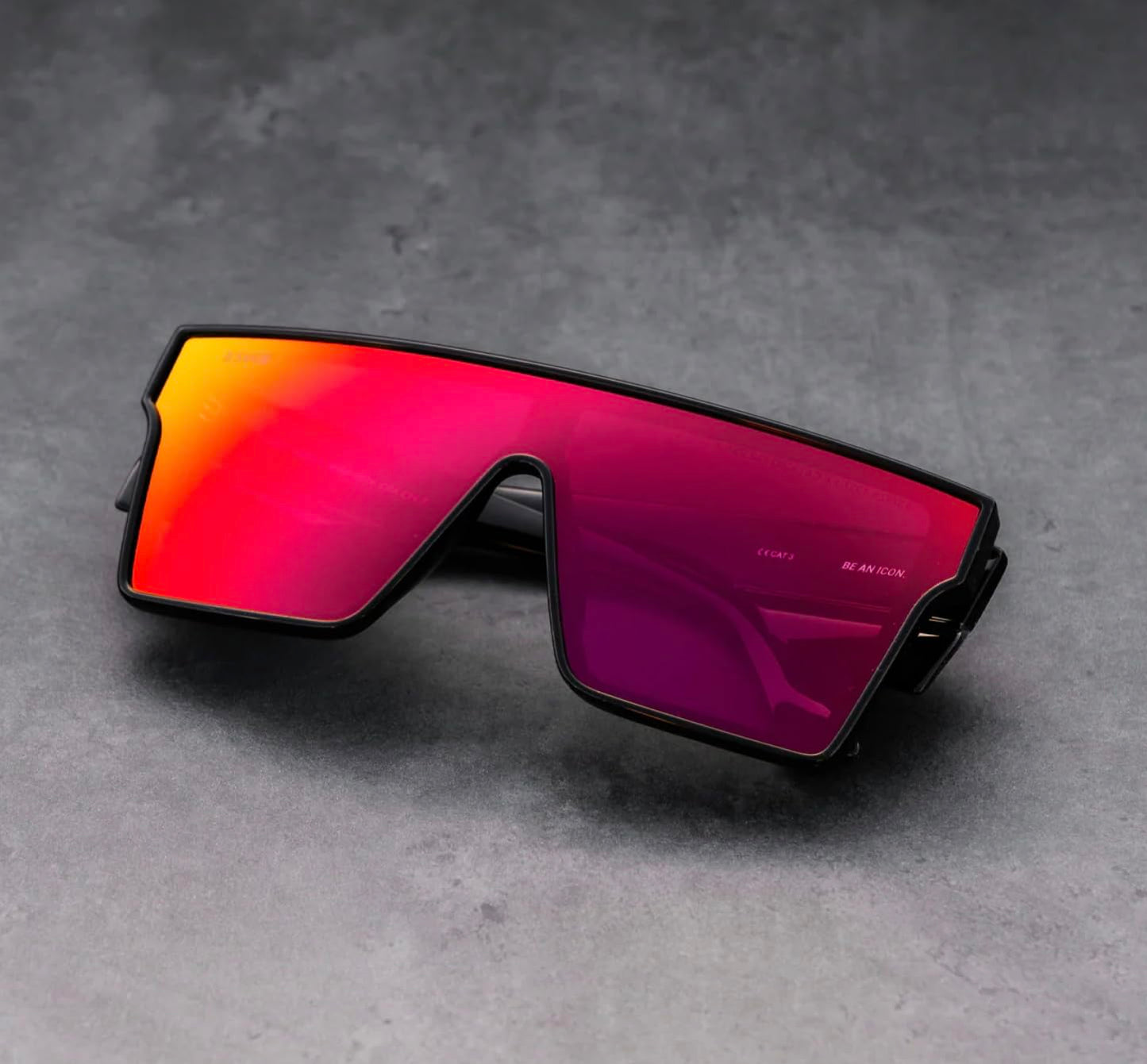 IBEX The LAYBACK Safety Sunglasses, ANSI Z87+ Certified, Shatter-proof, Ultra UV 400 Protection, Red Mirror Lenses, Flexible Black Frame, Men, Women, Outdoor/Sports, Surf, Construction, Work, PPE
