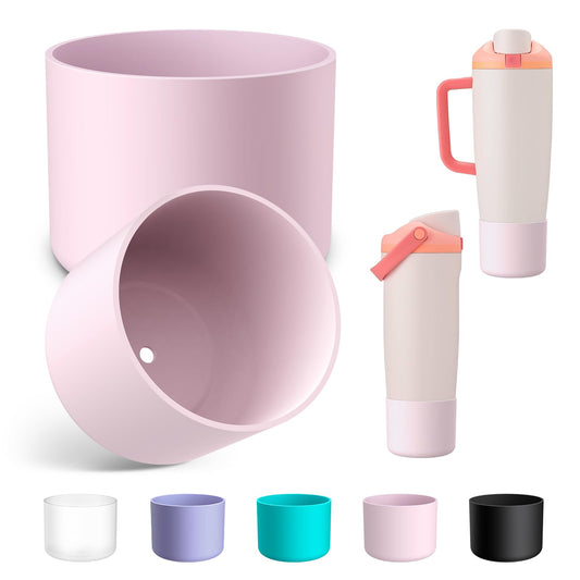 Alwenid 2PCS Silicone Boot for Owala FreeSip Sway 30oz 40oz Bottle, Anti-Slip Protective Sleeve Bottom Bumper Protector for Owala FreeSip Sway Stainless Steel Water Tumbler(Pink)