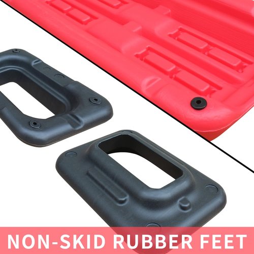 Adjustable Aerobic Stepper with 4 Risers, Gray and Black Fitness Step Platform for Home Gym Workouts (Black+Red + Plastic)
