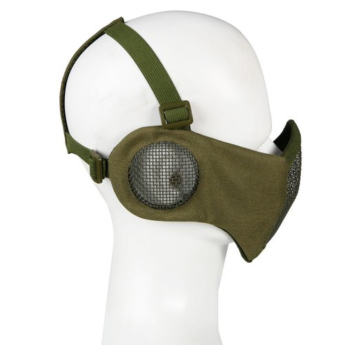 N / A Tactical Airsoft Half Metal Bottom Foldable Steel Mask with Half Face Protection and Hearing Protection